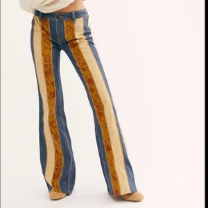 Free People Mixed Denim & Corduroy Size 27 RARE